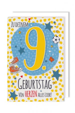 Karte: Geburtstag 9 Fußball