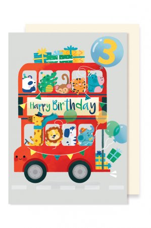 Karte: Geburtstag 3 Bus (Neuware)