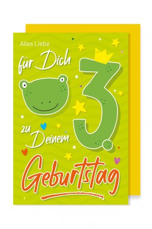 Karte: Geburtstag 3 Frosch