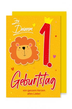Karte: Geburtstag 1 Löwe