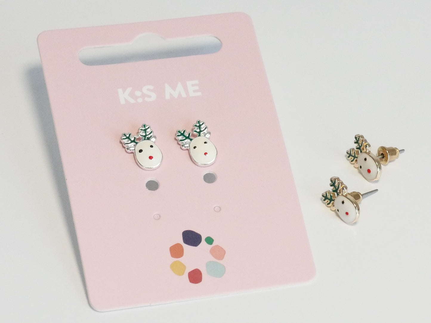 Ohrringe: Rentier,gold/silber