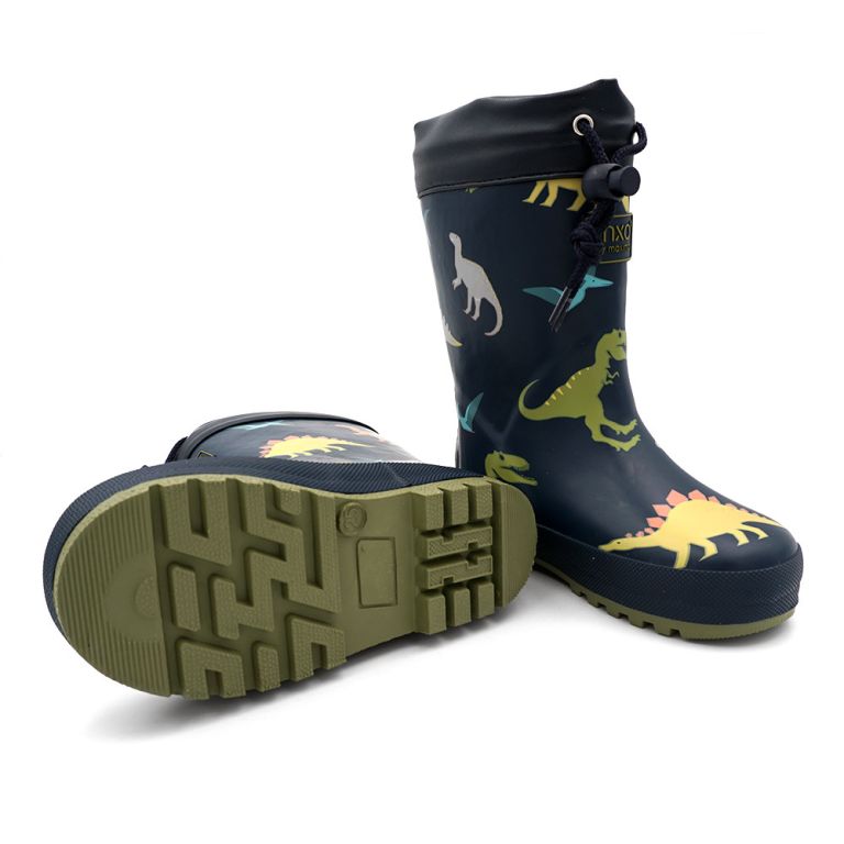 Gefütterte Gummistiefel blau,Dino