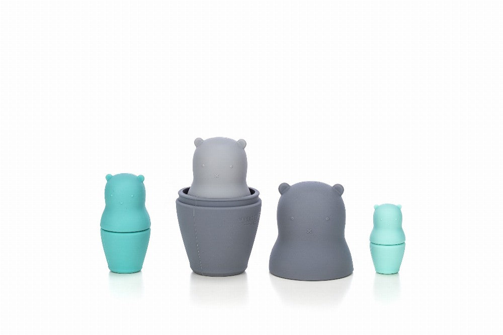 Silikon Bären: grau,mint