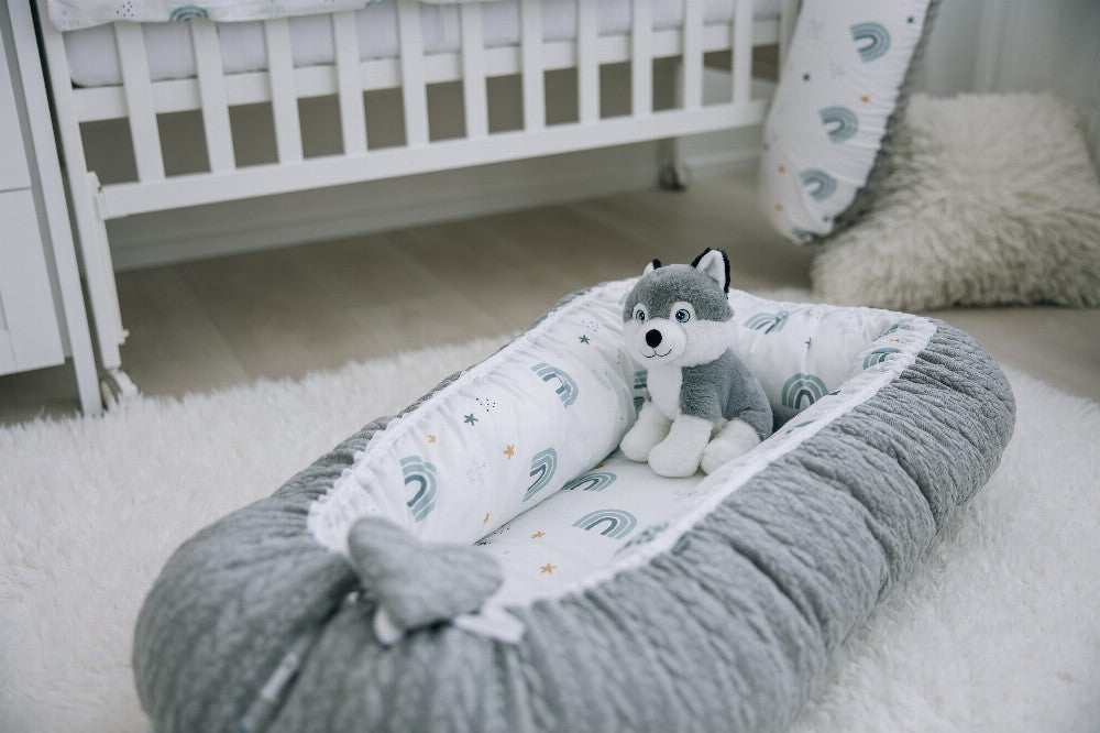 Plüsch Hasky: schwarz,grau