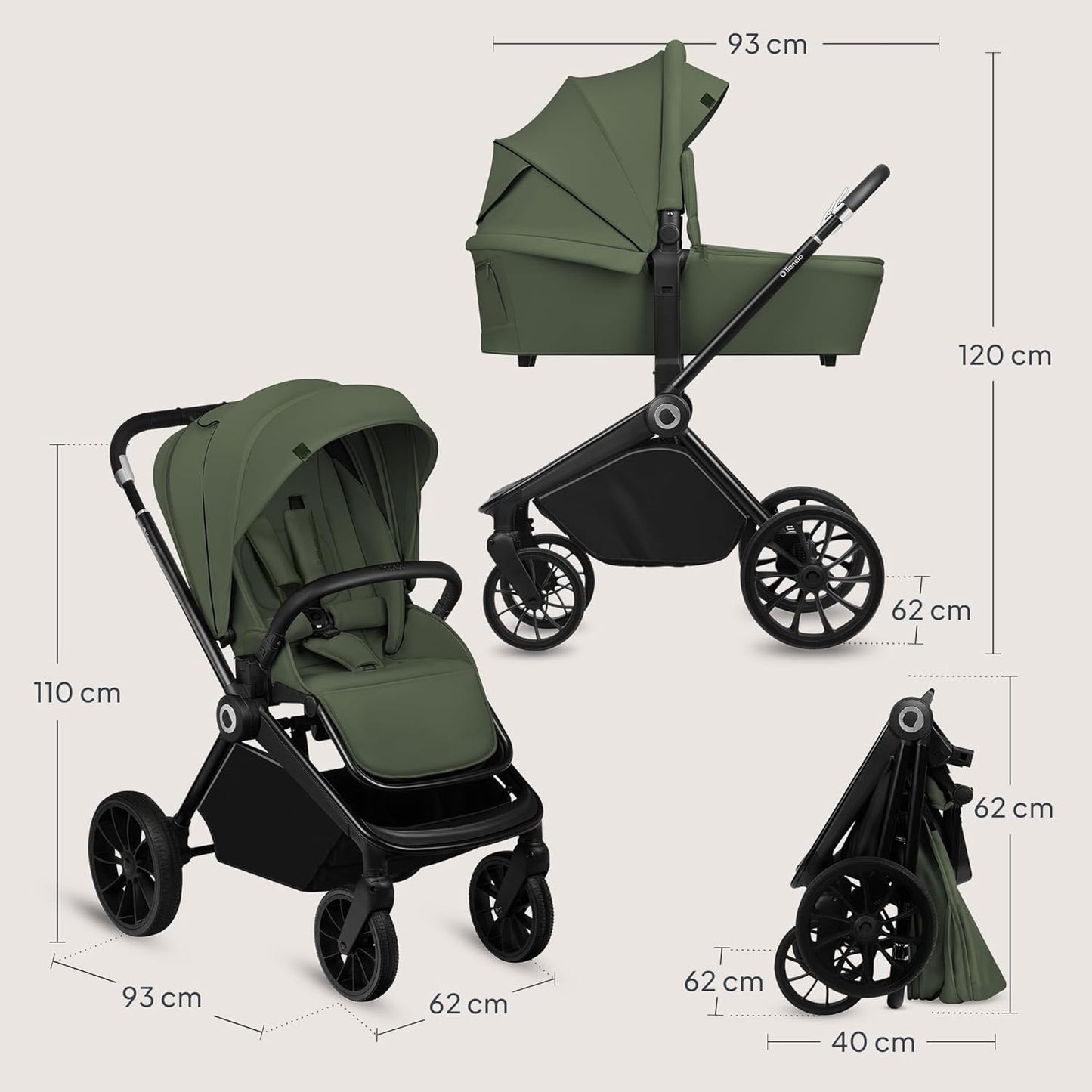 LIONELO Kombikinderwagen 2-in-1
