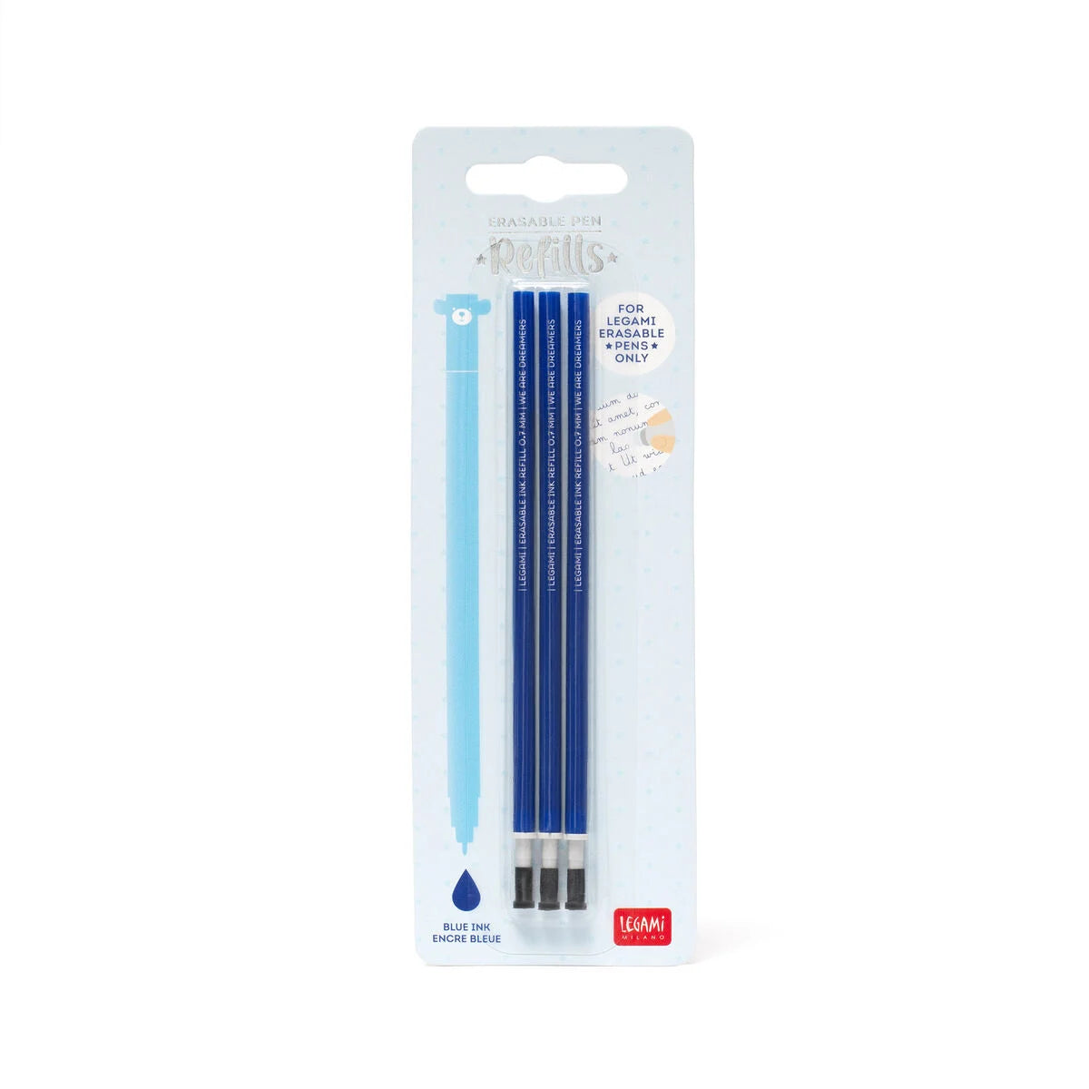 Set mit 3 Nachfüllminen für löschbare Stifte: Blau