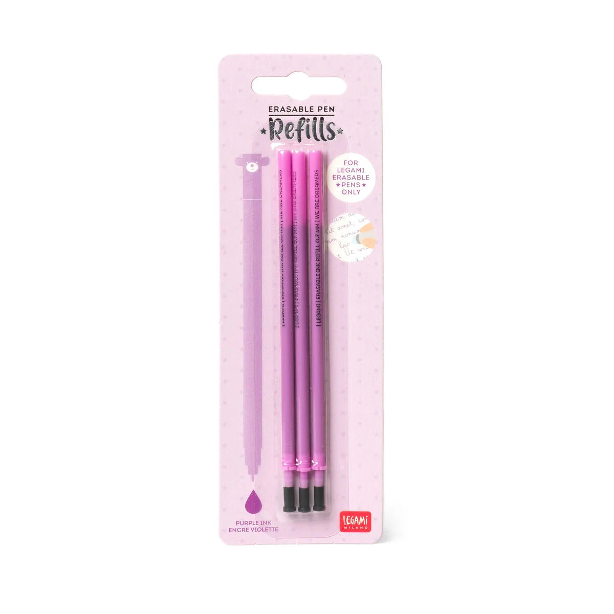 Set mit 3 Nachfüllminen für löschbare Stifte: Violett