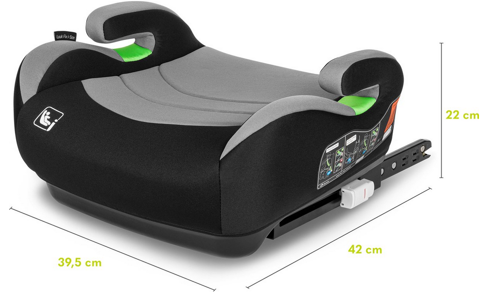 Sitzerhöhung mit Isofix grau 125 - 150 cm