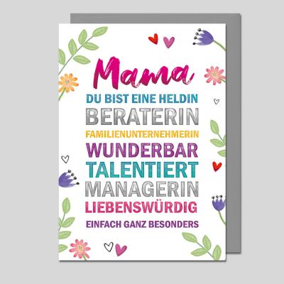 Karte: Mama du bist eine heldin