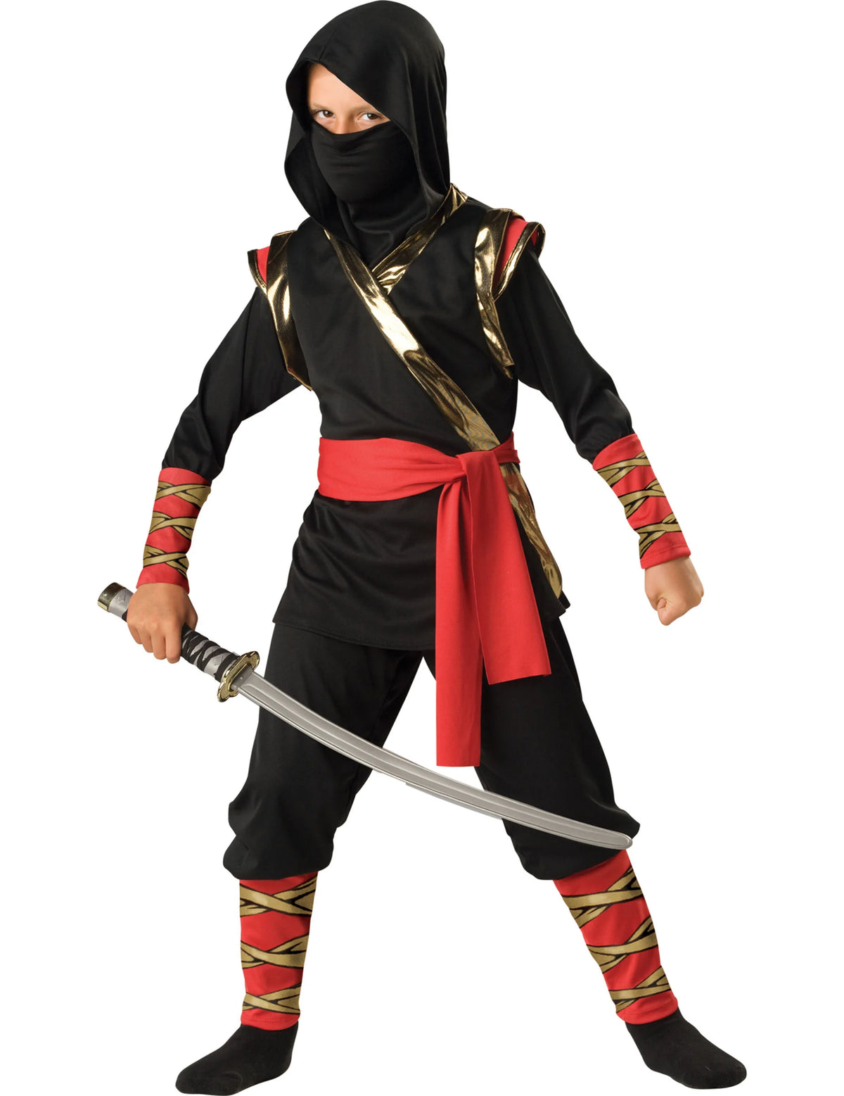 Kostüm: Ninja schwarz,rot
