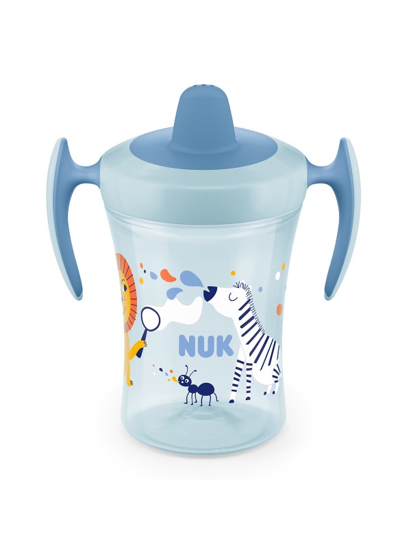 Trinkflasche mit Griff 230 ml blau,Zebra