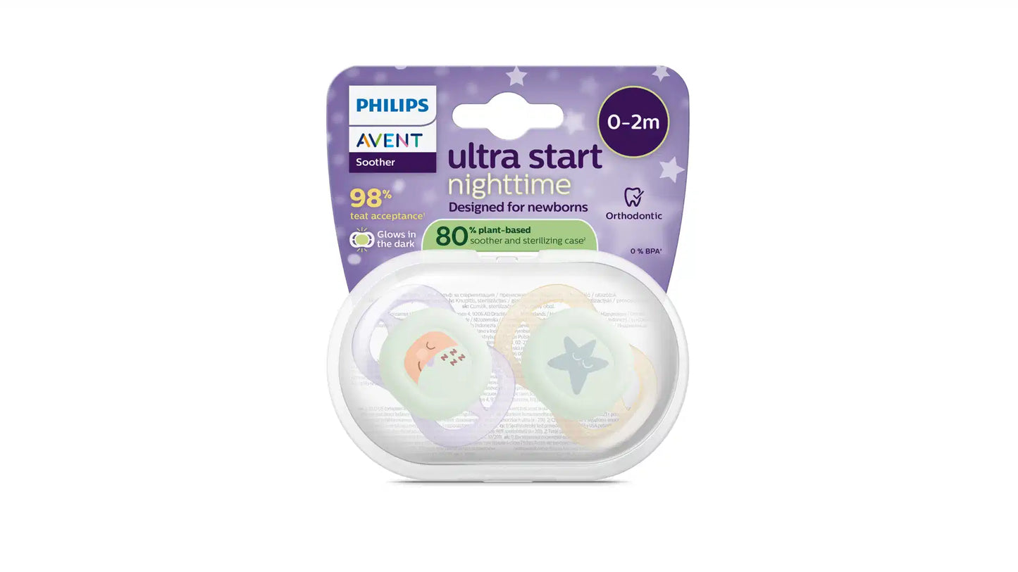 Schnuller leuchtend: lila,beige,Mond