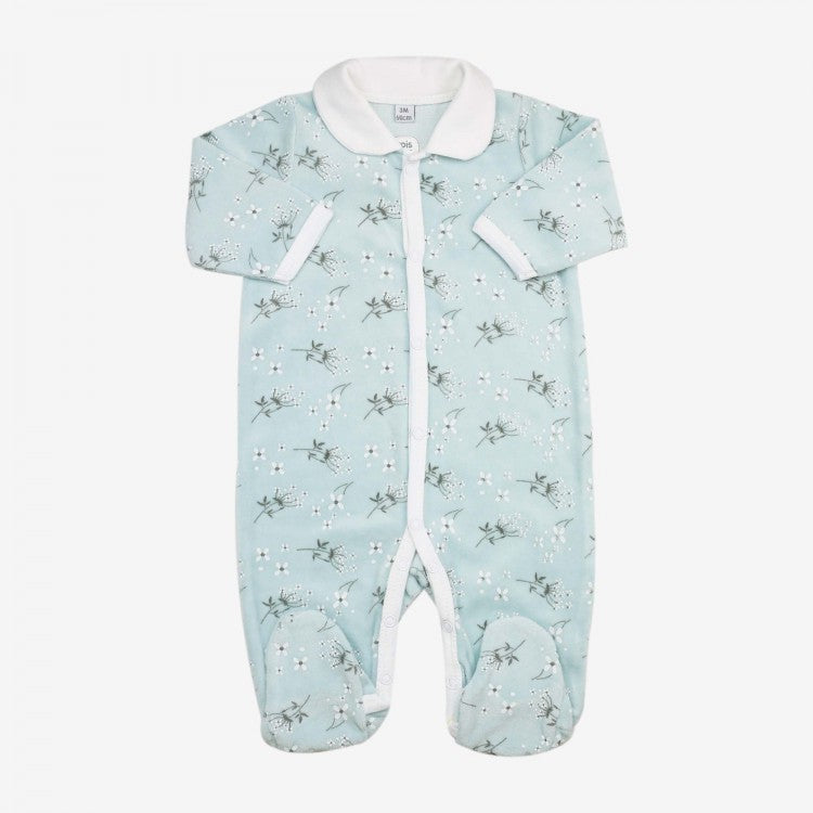 Strampler hellblau,blumen Gr 56