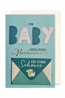 Karte: Babykarte Mit Geldumschlag blau (Neuware)