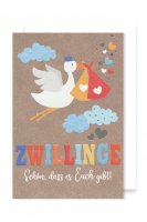 Karte: Zwillinge Schön, dass es euch gibt!