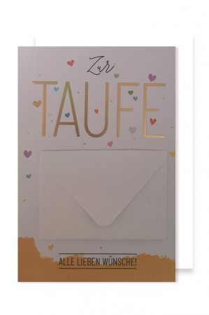 Karte: Taufe mit Geldumschlag