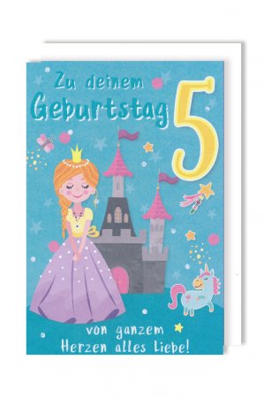 Karte: Geburtstag 5 Prinzessin