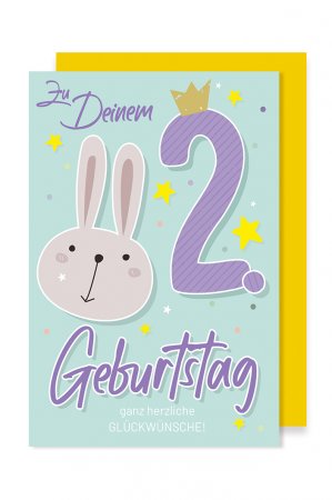 Karte: Geburtstag 2 Hase