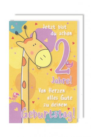 Karte: Geburtstag 2 Giraffe