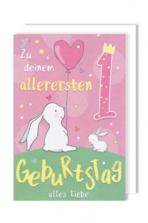 Karte: Geburtstag 1 Hase