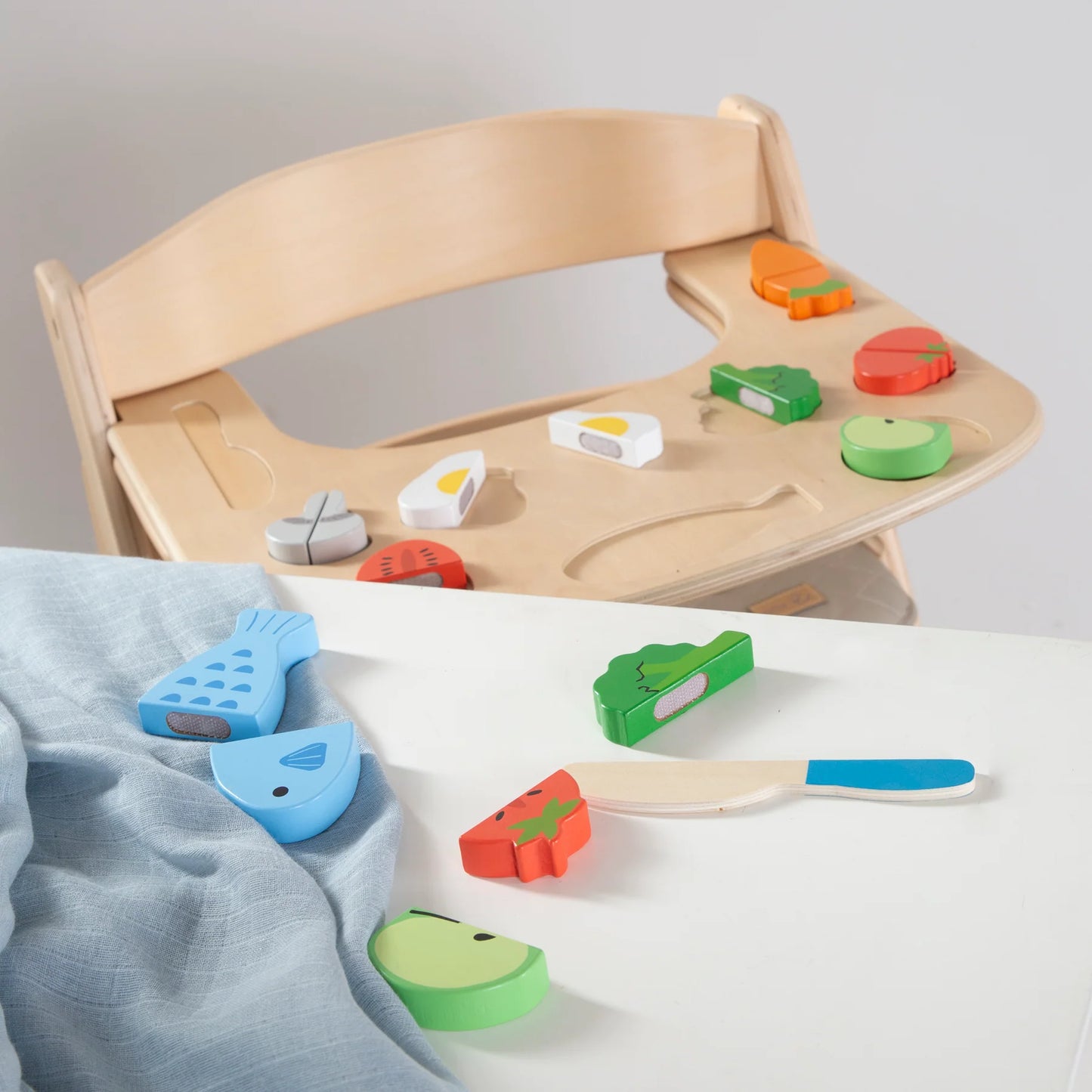 Essbrett für Hochstuhl mit Puzzle: Holz