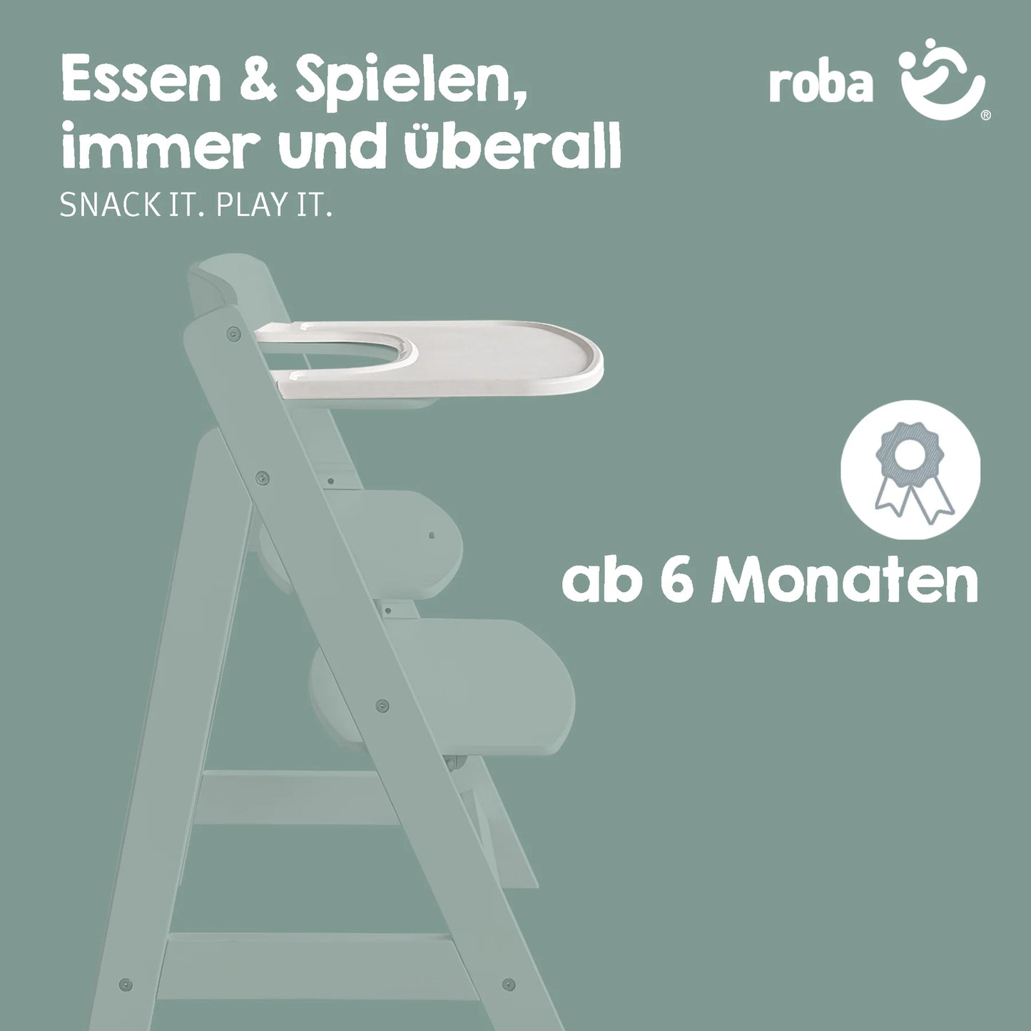 Essbrett für Hochstuhl Kunststoff: weiß