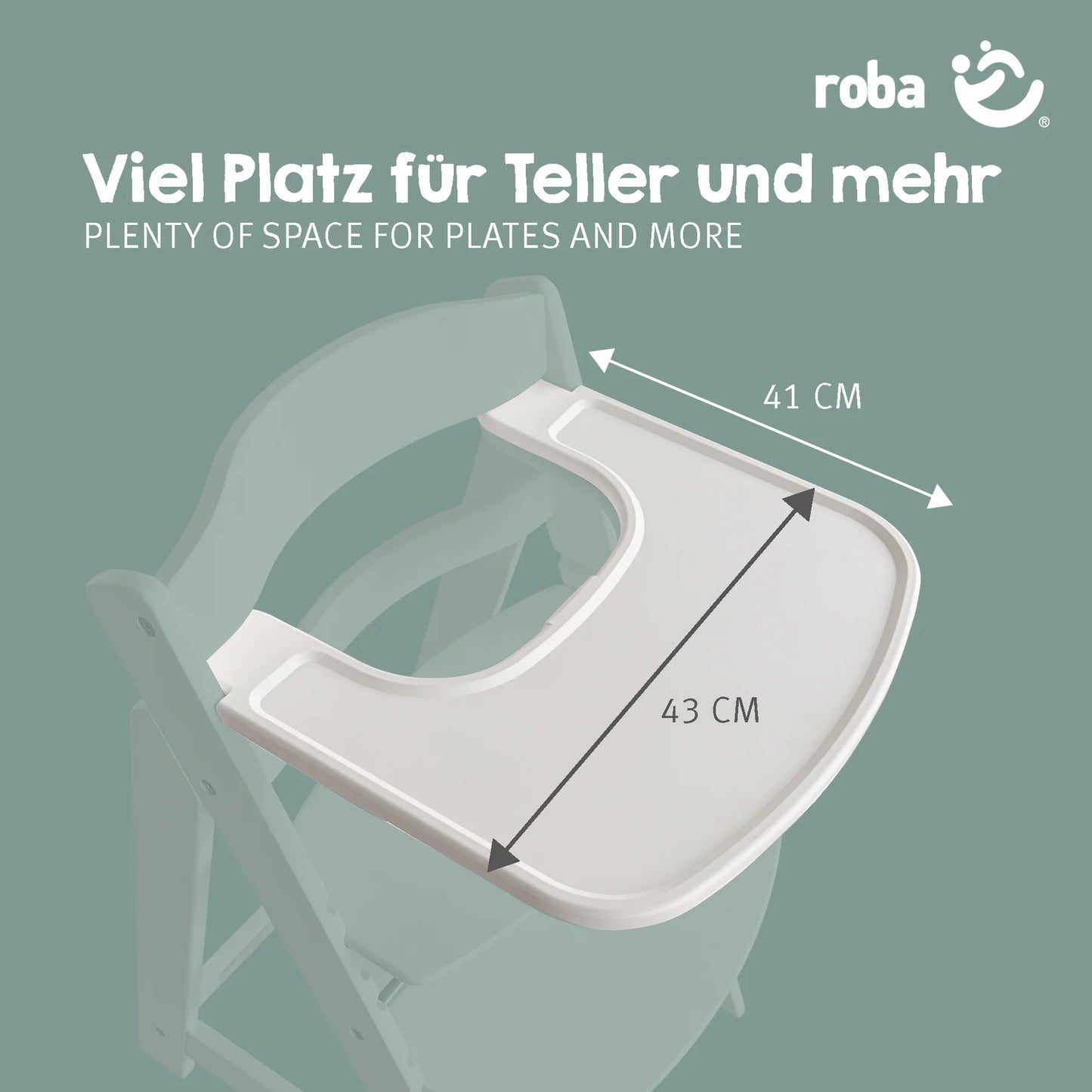 Essbrett für Hochstuhl Kunststoff: weiß