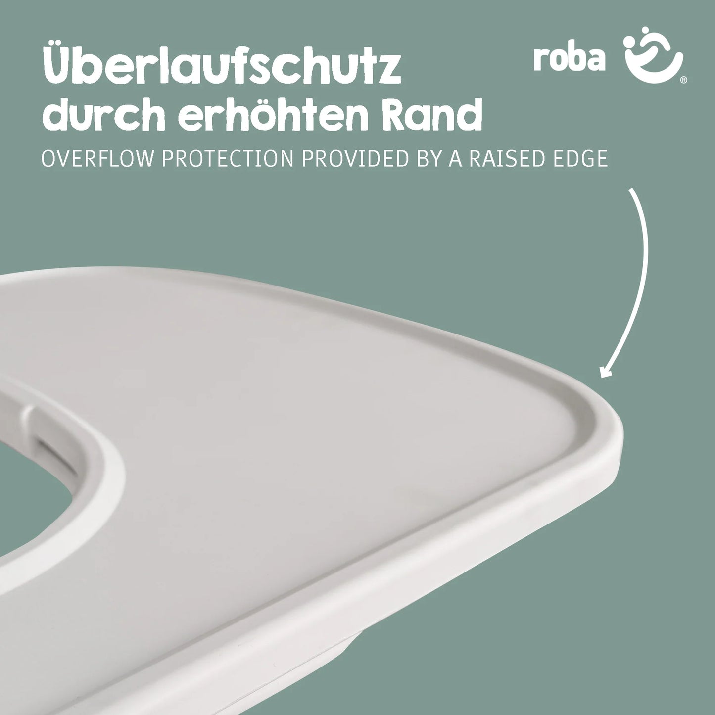 Essbrett für Hochstuhl Kunststoff: weiß