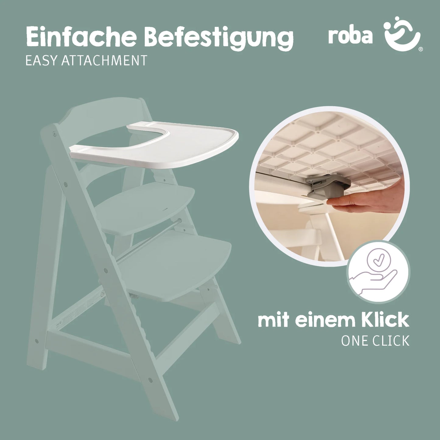 Essbrett für Hochstuhl Kunststoff: weiß