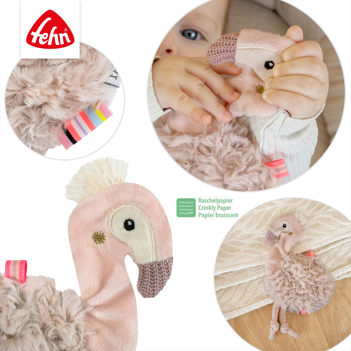 Fehn Knistertuch: Flamingo
