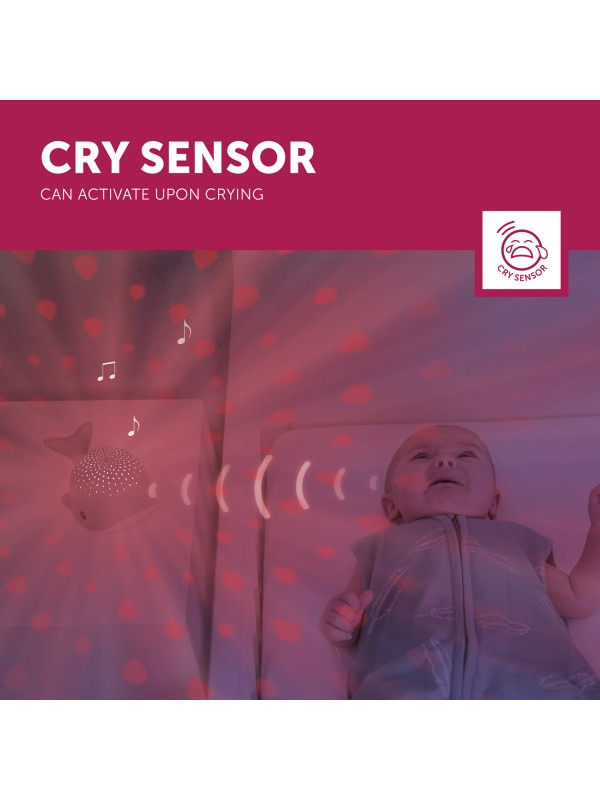 Nachtlicht Wal mit Musik: grau