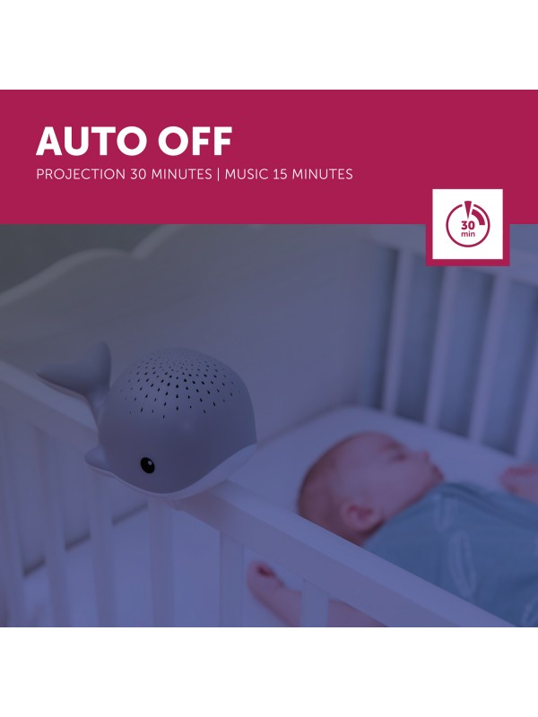 Nachtlicht Wal mit Musik: grau