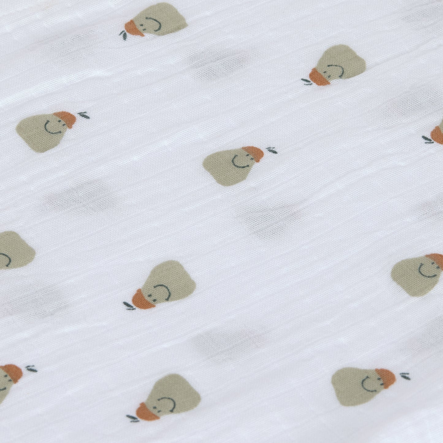 Musselinetücher 3 Stück: weiß,Grün,Birnen