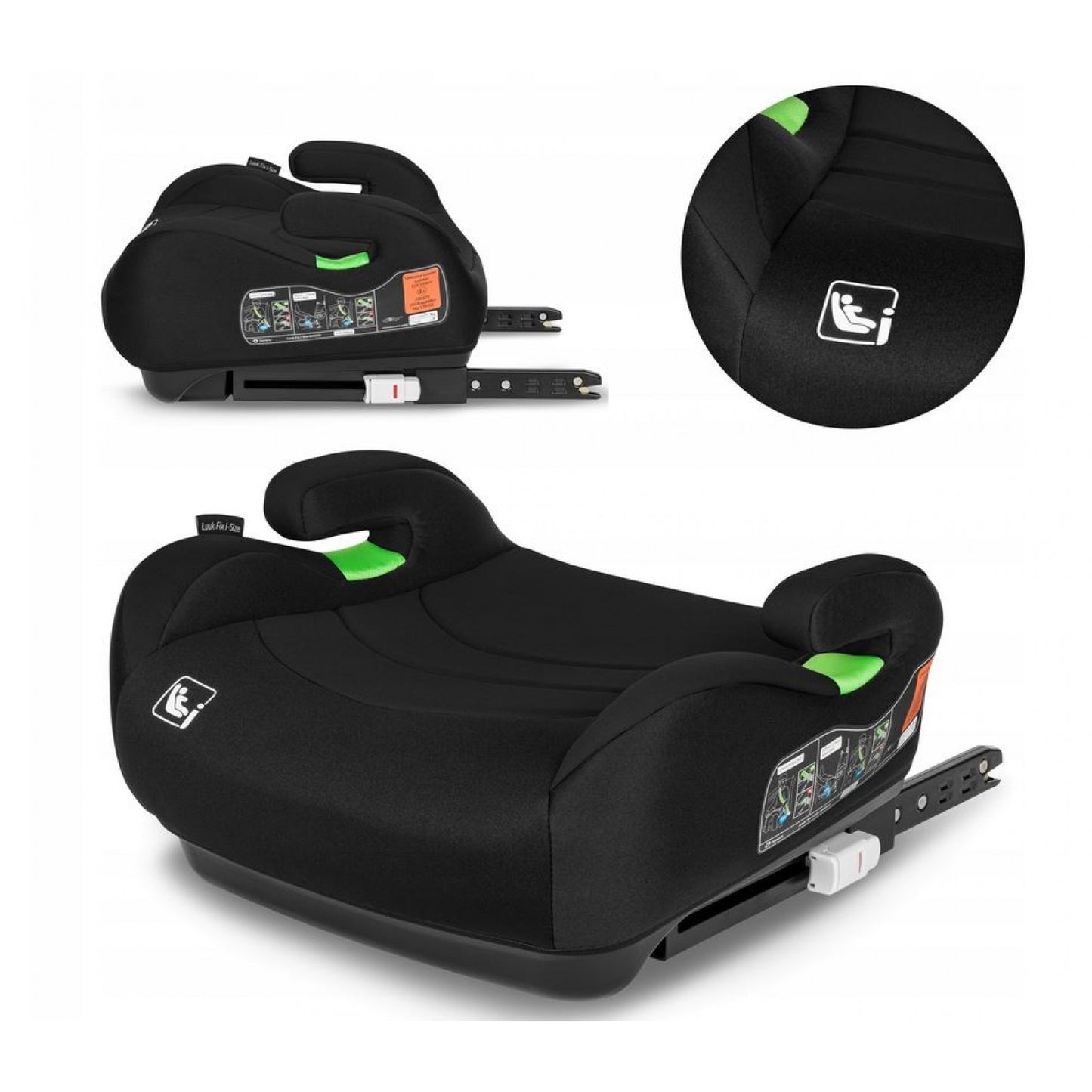 Sitzerhöhung mit Isofix schwarz 125 - 150 cm