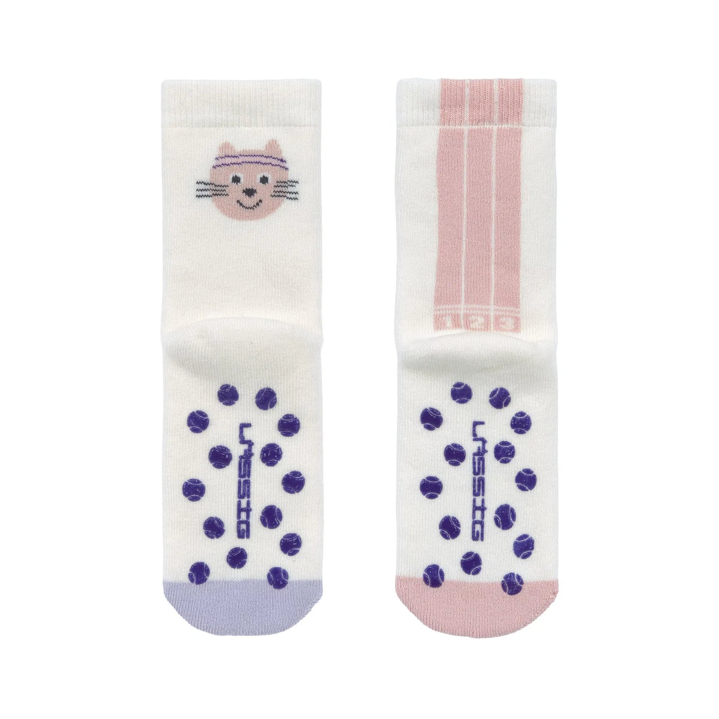 Anti-Rutschsocken: weiß,katze