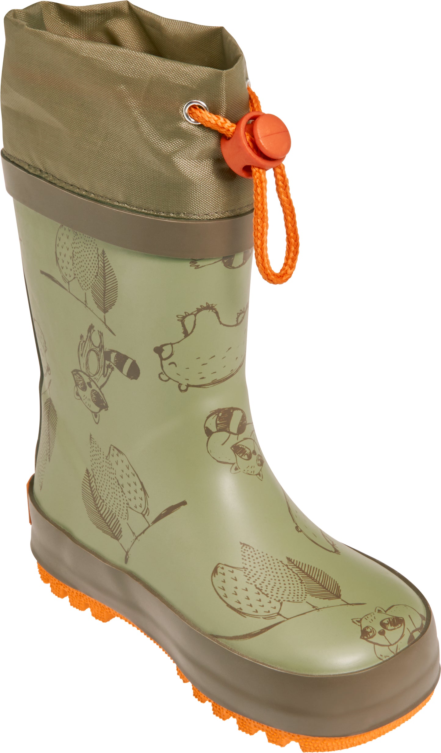 Gummistiefel grün, Waschbär