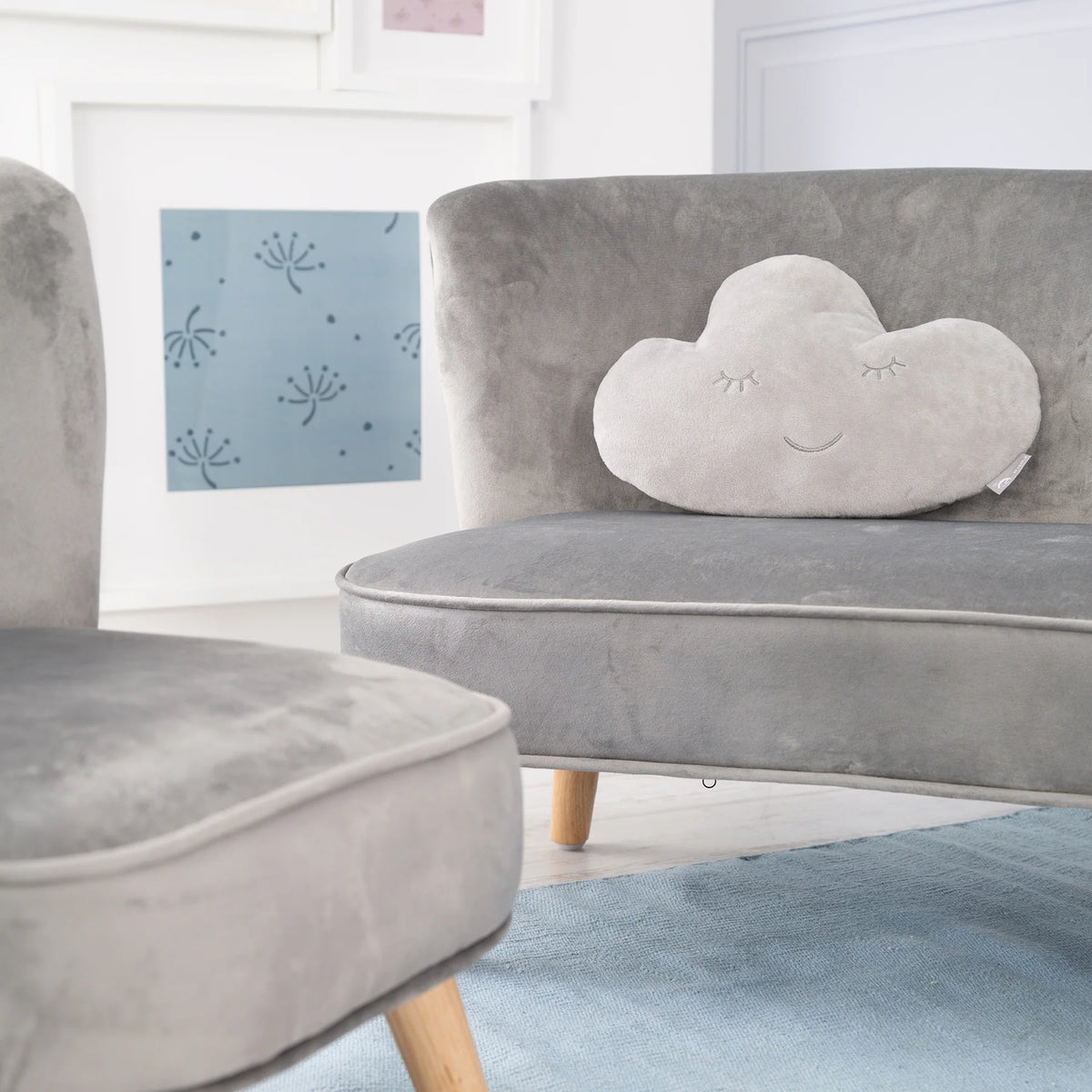 Kuschelkissen Wolke: grau