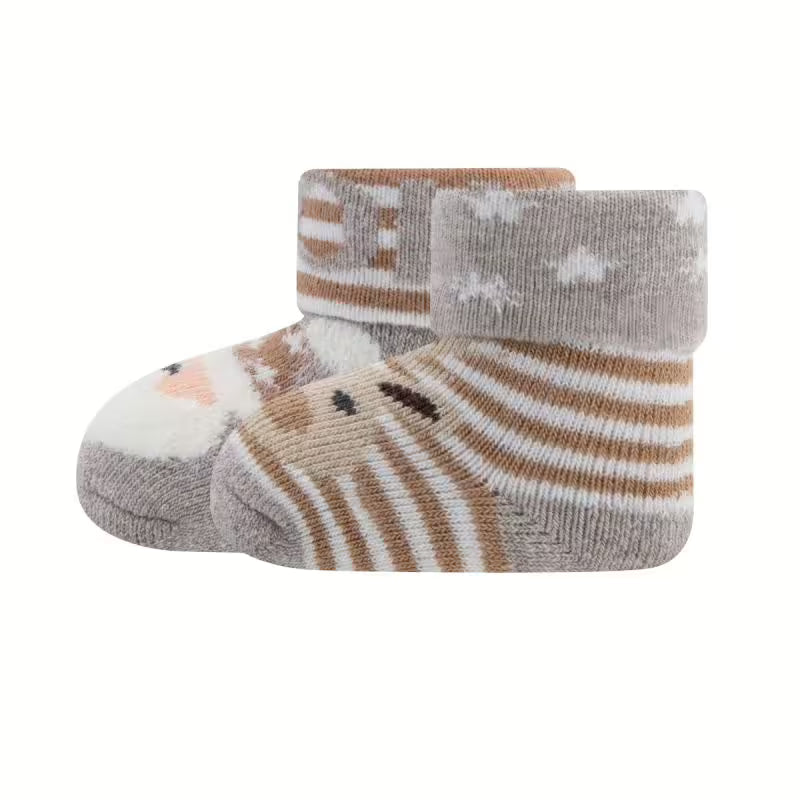 Babysocken 2 Paar: beige,Nikolaus,Rentier