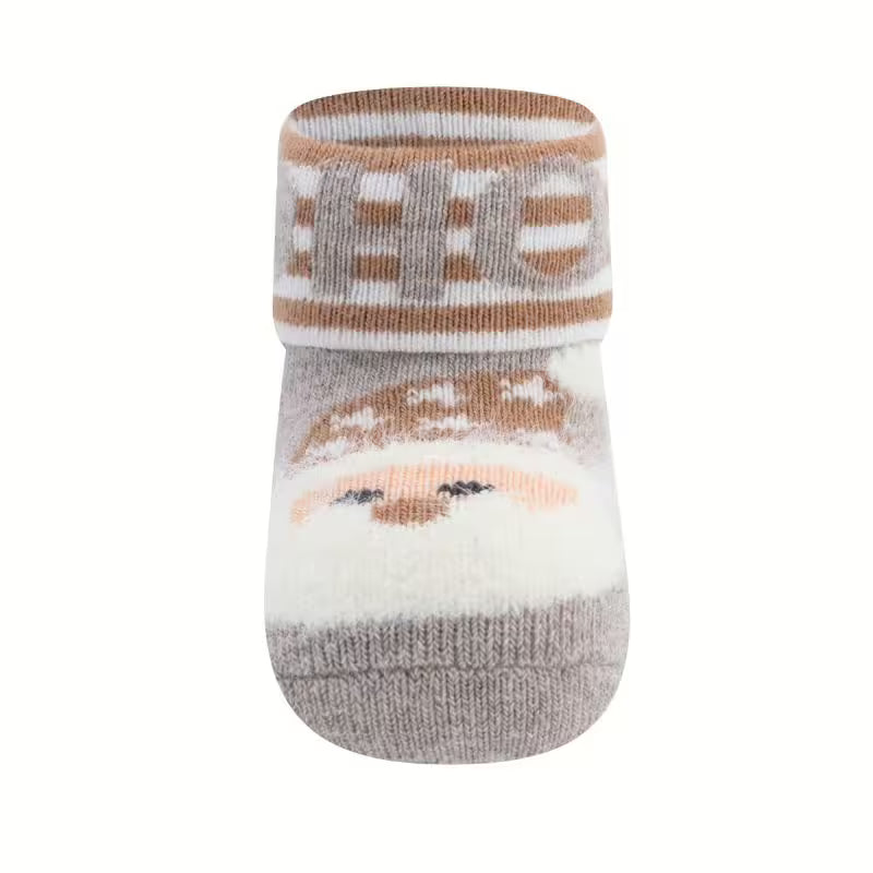 Babysocken 2 Paar: beige,Nikolaus,Rentier