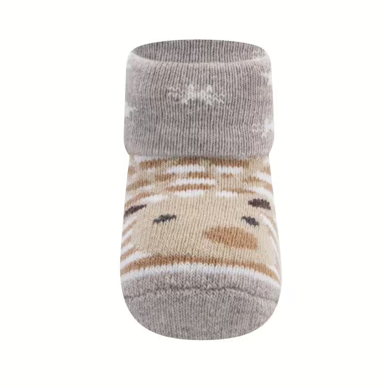 Babysocken 2 Paar: beige,Nikolaus,Rentier
