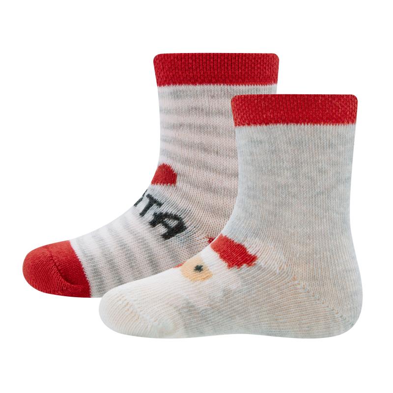 Socken 2 Paar: Grau,Rot, Nikolaus