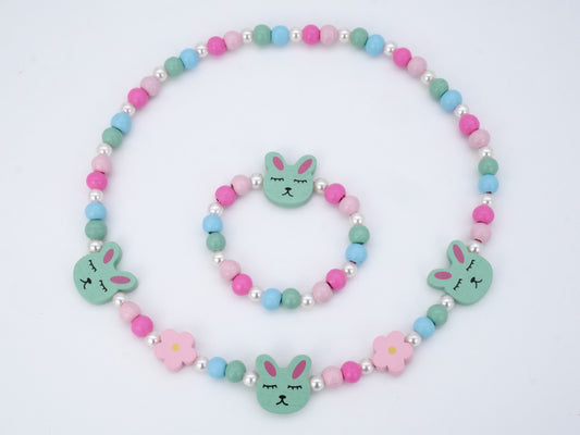Set: Kette und Armband: Häschen