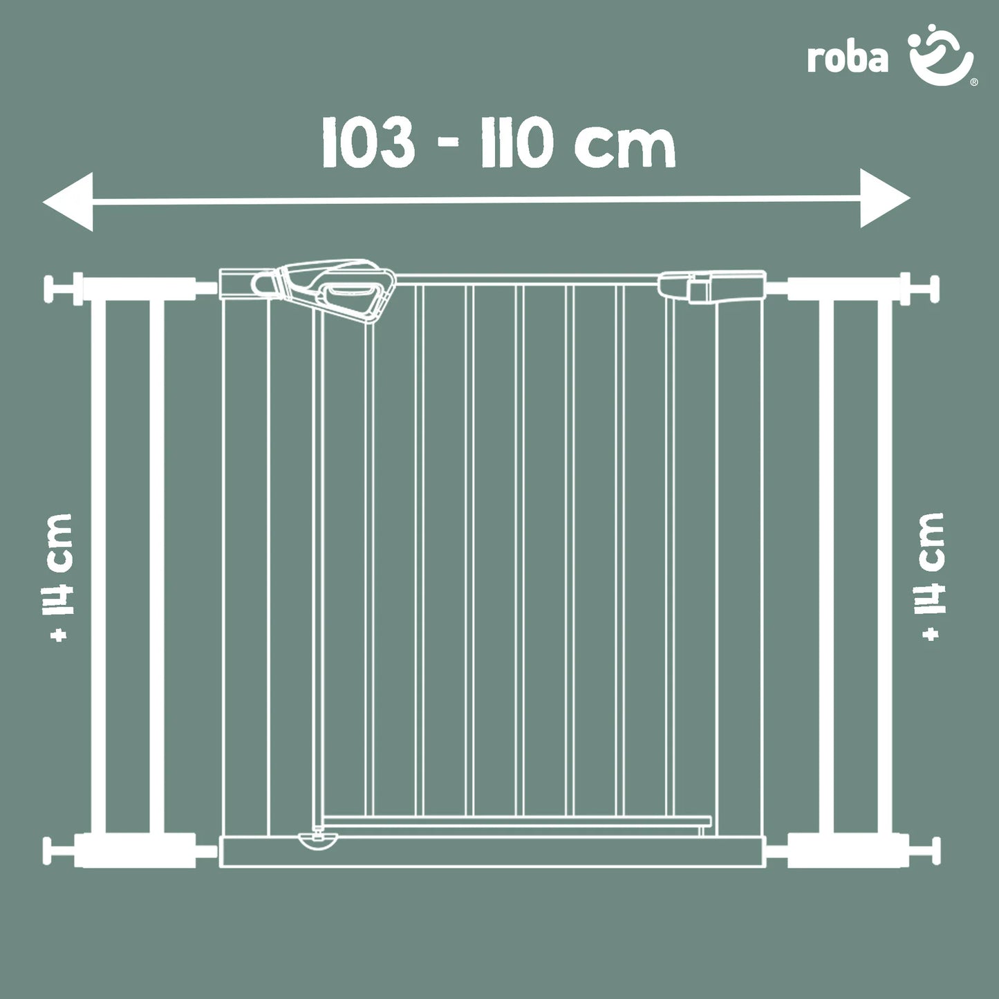 Verlängerung für Treppenschutzgitter 14 cm: weiß