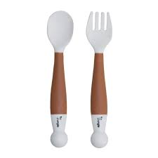 Löffel und Gabel braun