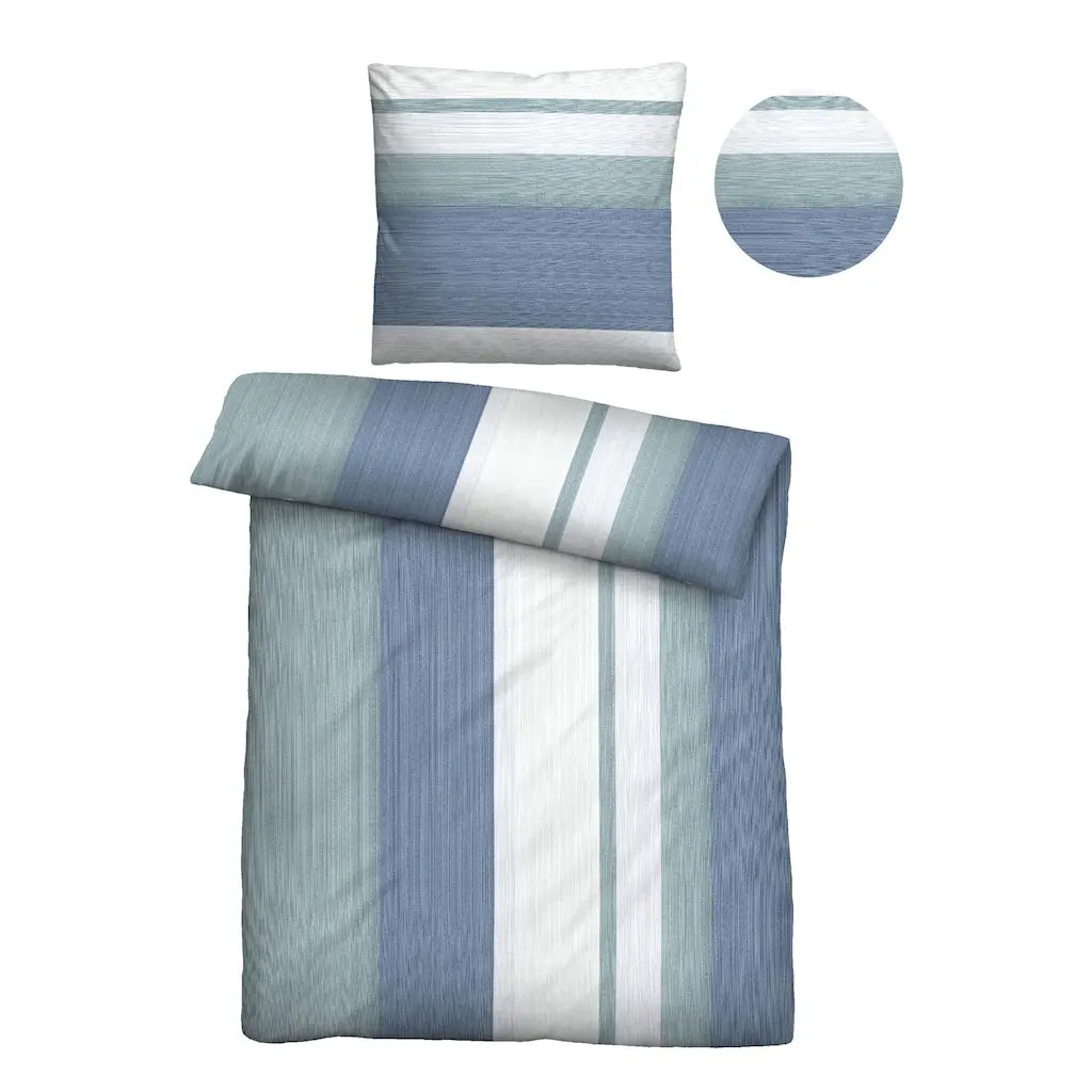 Biber Bettwäsche: blau,grün,weiß