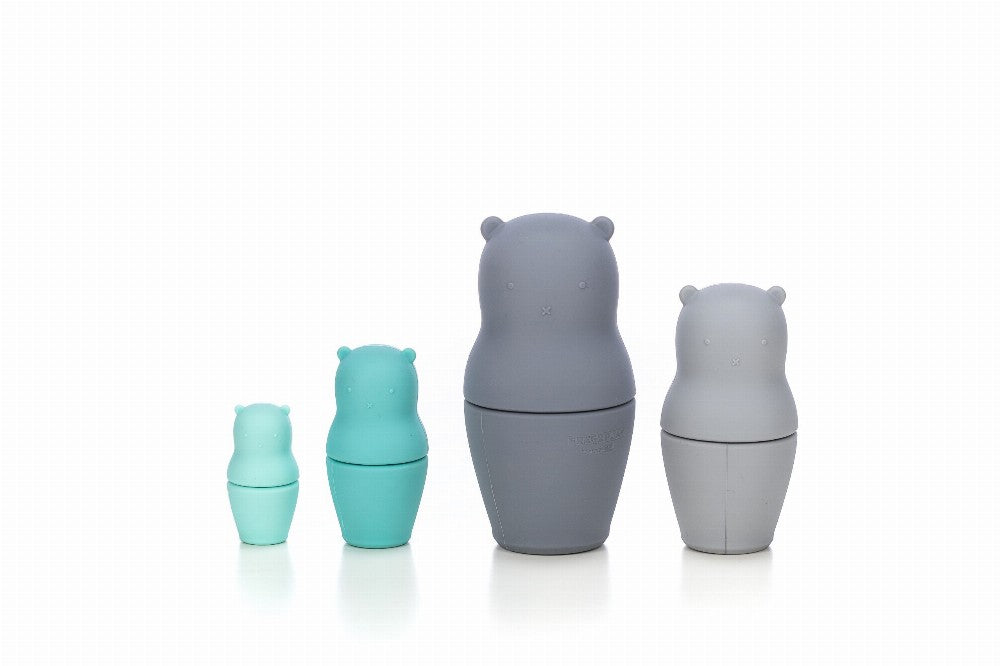 Silikon Bären: grau,mint