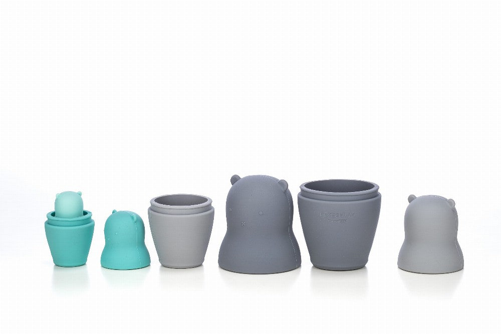 Silikon Bären: grau,mint