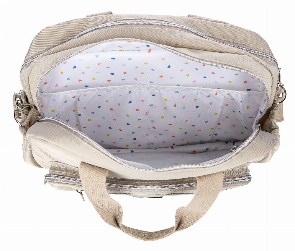 Wickeltasche groß: beige