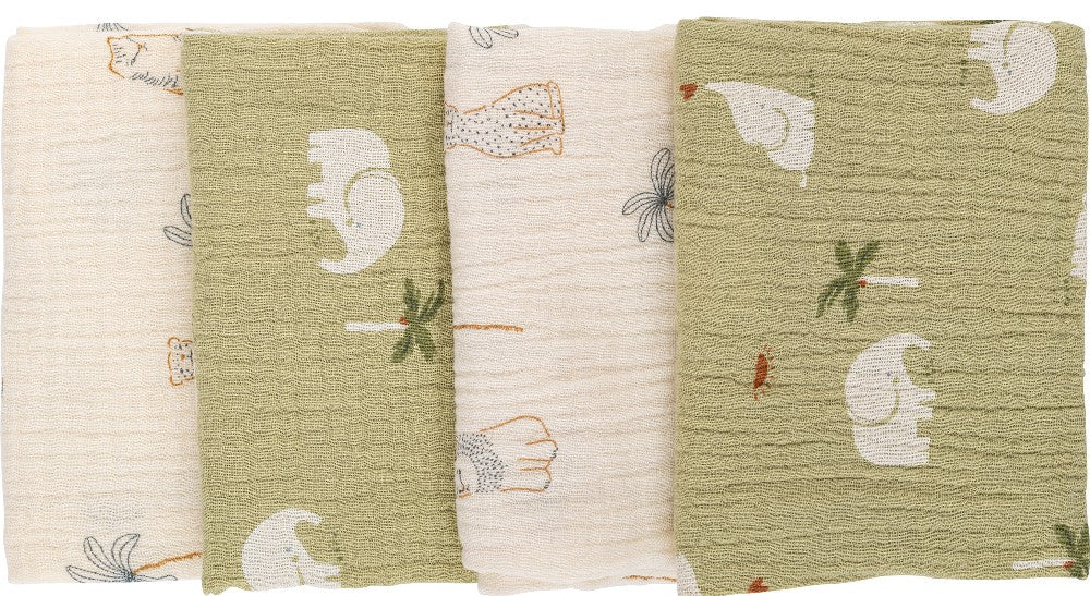 Muslintücher 4 Stück beige,grün reserviert für Geburtsliste #387846