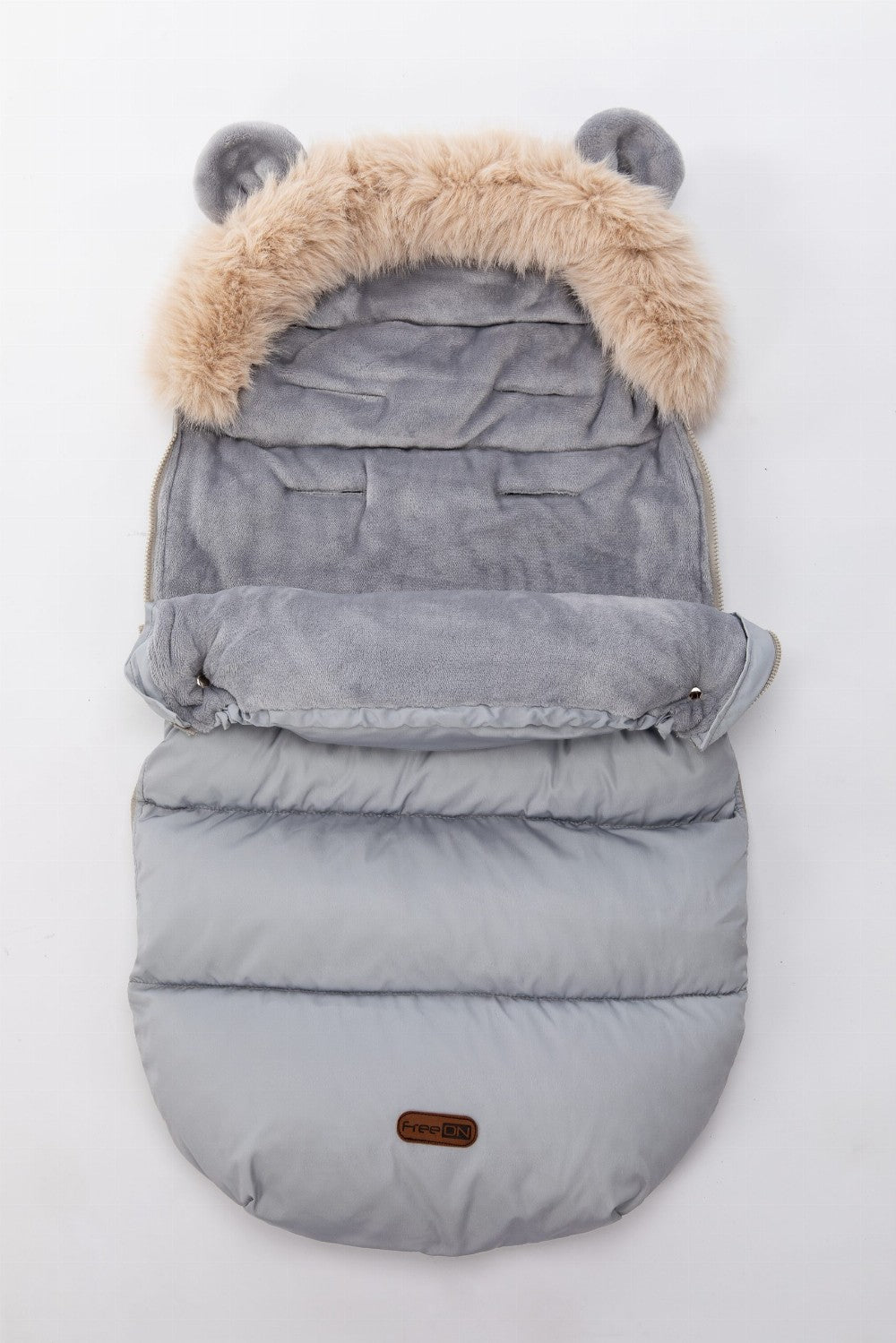 Fußsack mit Ohren: grau